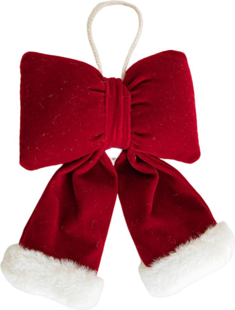 Weihnachtsschleifen-Dekoration, samt, rot, Schleife, Knoten, hängende Ornamente, Weihnachtsbaum-Anhänger für den Urlaub, Zuhause, Party-Dekor, S