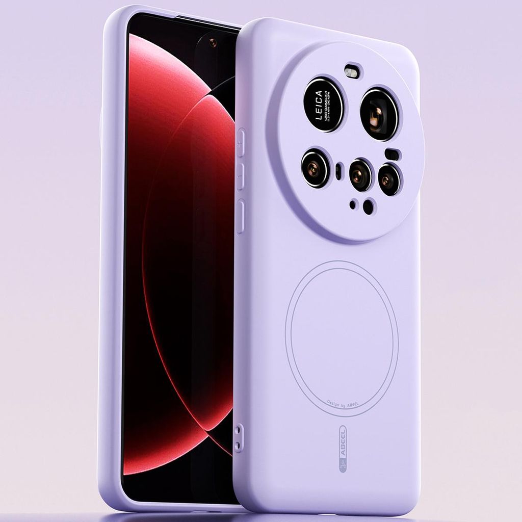 Magnetische Handyhülle für Xiaomi 15 Ultra, MagSafe kompatible, Flüssig Silikon Stoßfest Kratzfest Hülle Lila