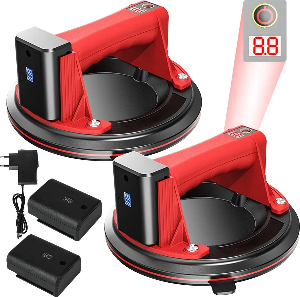 Ventouse à vide pour soulever vitrage et marbre 200kg - Duo avec mallette