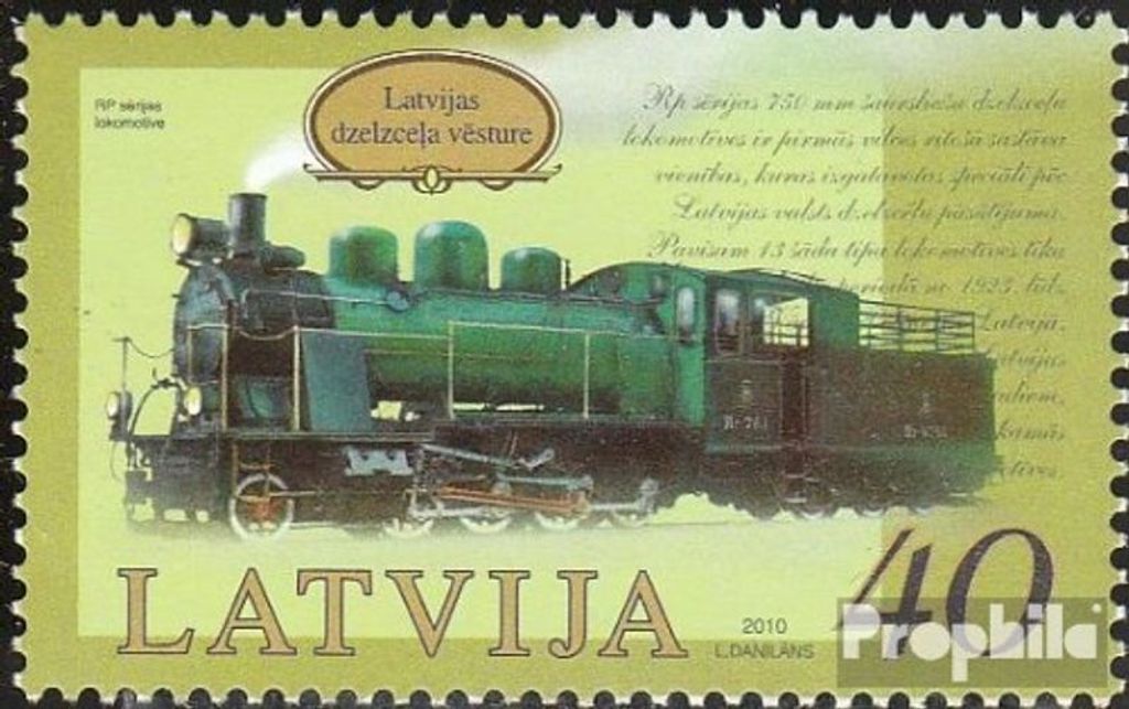 Briefmarken Lettland 2010 Mi 791 (kompl.Ausg.) postfrisch Eisenbahn