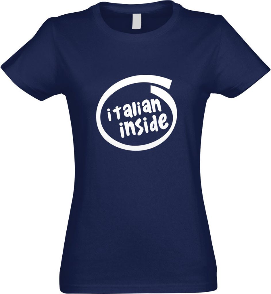 Kiwistar - T-Shirt tailliert - Damen - Navy - Italien Inside - mit Motiv Bedruckt - Funshirt Design - Sport - Freizeit - Damen - XXL