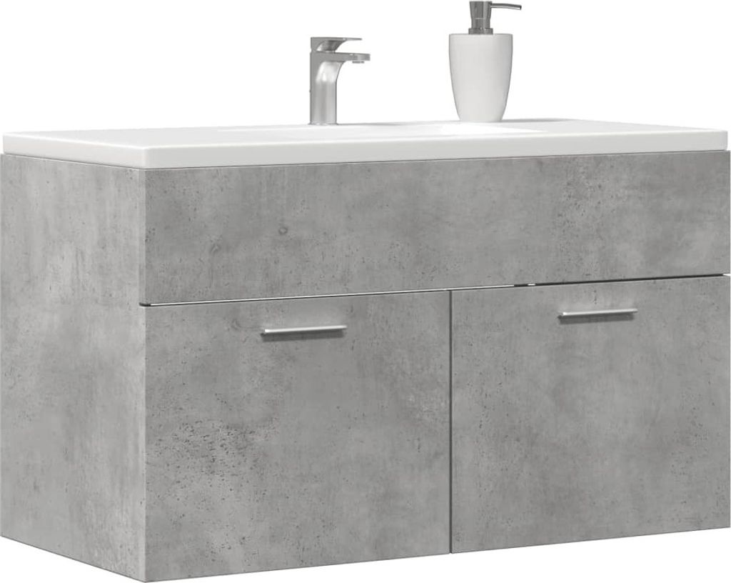 Maison Exclusive - Waschbeckenunterschrank Betongrau 90x38,5x46 Holzwerkstoff