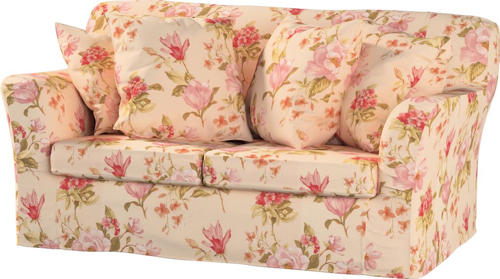 Dekoria Bezug für Tomelilla 2-Sitzer Sofa nicht ausklappbar, creme-rosa, Sofahusse, Tomelilla 2-Sitzer