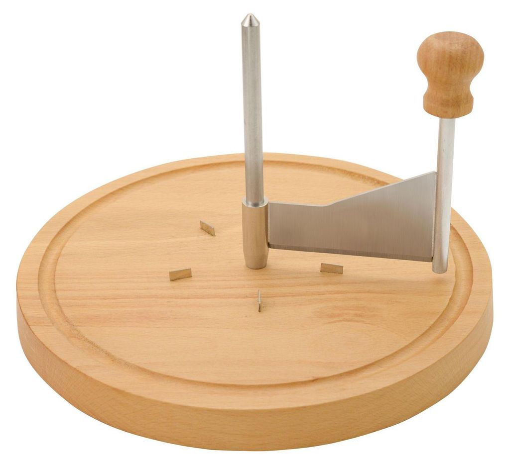 Käsereibe mit scharfer Edelstahlklinge, massivem Holzsockel, ergonomischem Käseschneider, Schokoladenschneider und Butterreibe – das perfekte K...