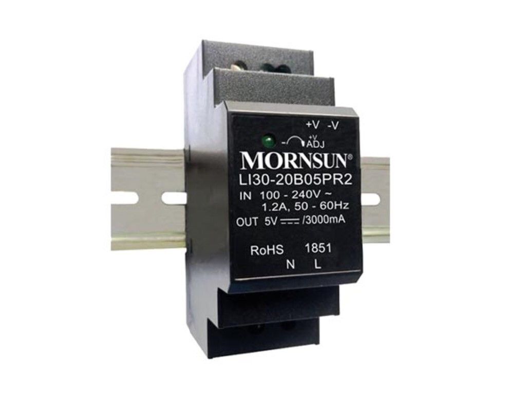 Mornsun Industrielles DIN-Schienen-Netzteil - Einzelausgang - 30 W - 24 V - 1.5 A