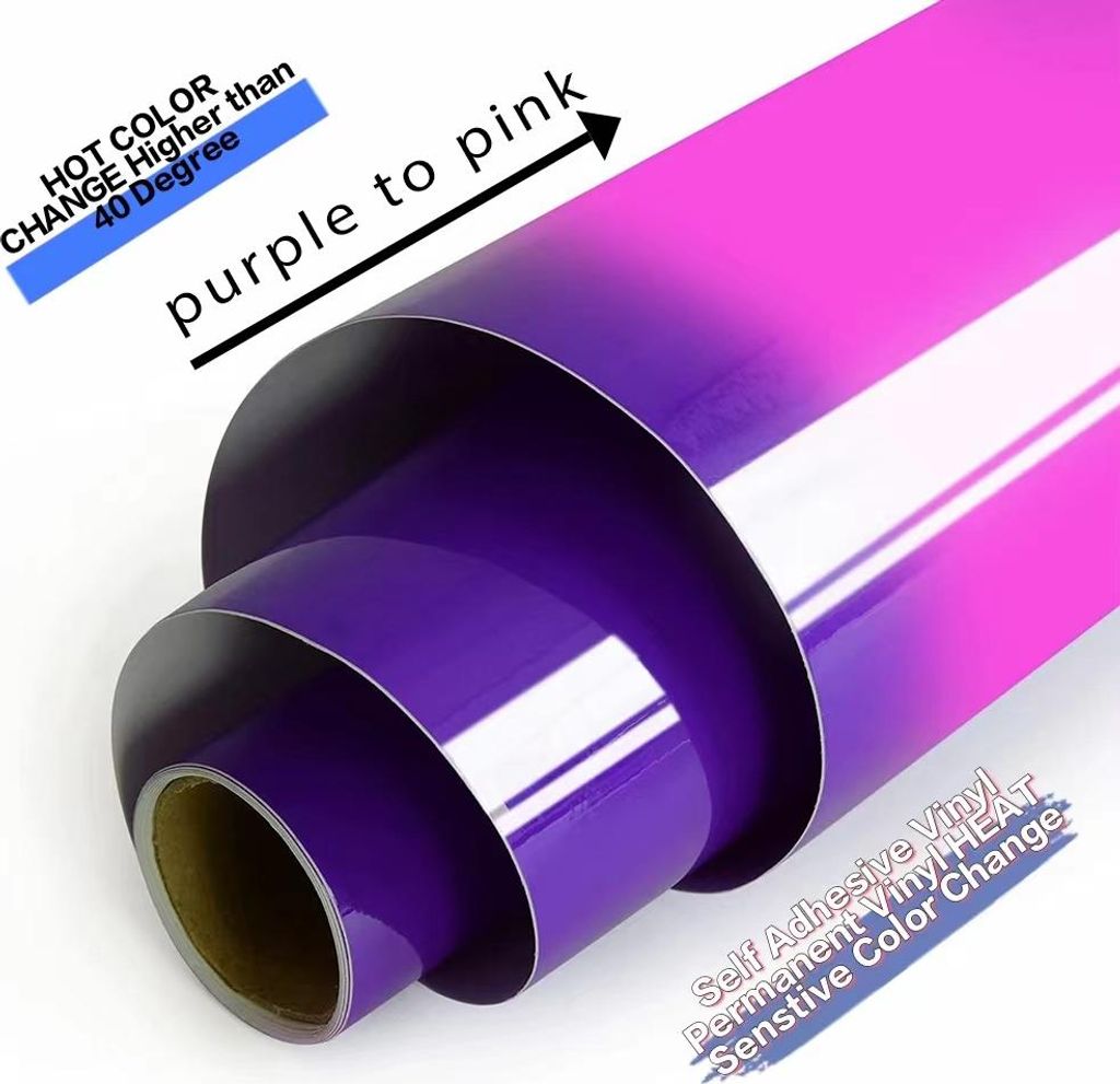 Selbstklebende Farbwechsel-Plotterfolie - cold to hot - PURPLE TO PINK - 20 x 30,5cm