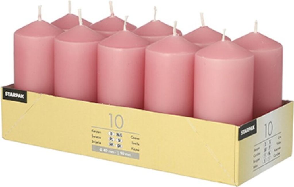 PAPSTAR 17913 10 PAPSTAR Stumpenkerzen rosa Image du produit 