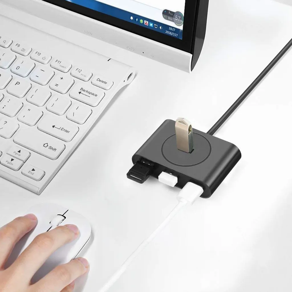 Ugreen 20290 Hub USB 3.2 Gen 1 4 Porte - Estensione Cavo 0,5m Nero - 26