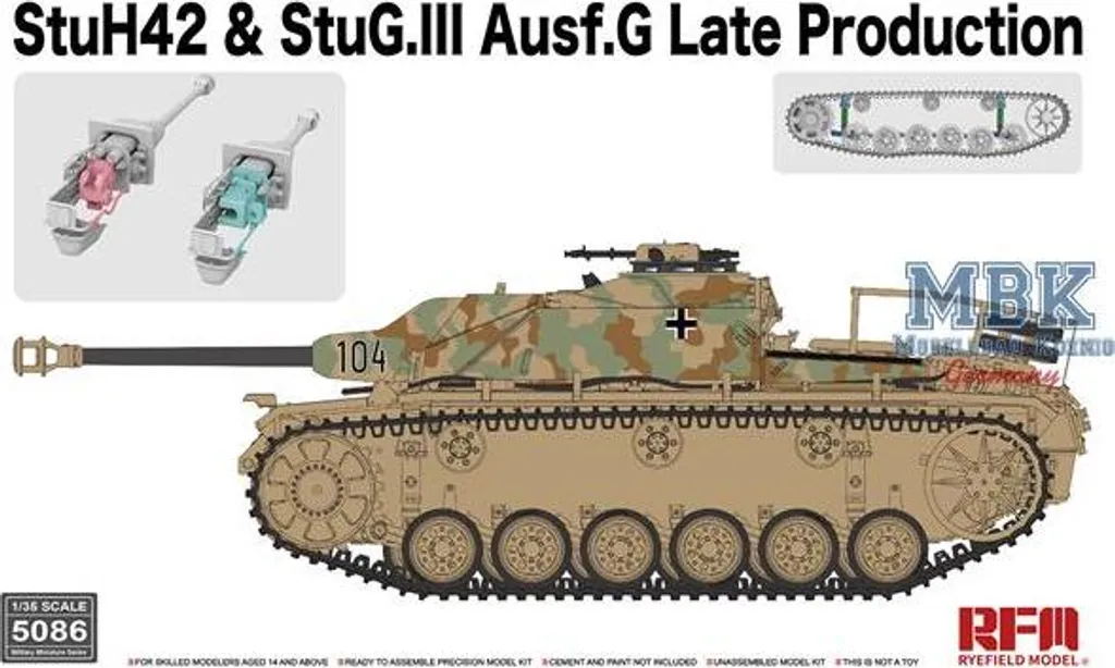 Maquette de Char Allemand StuG III et StuH 42 RFM 5086 à Construire