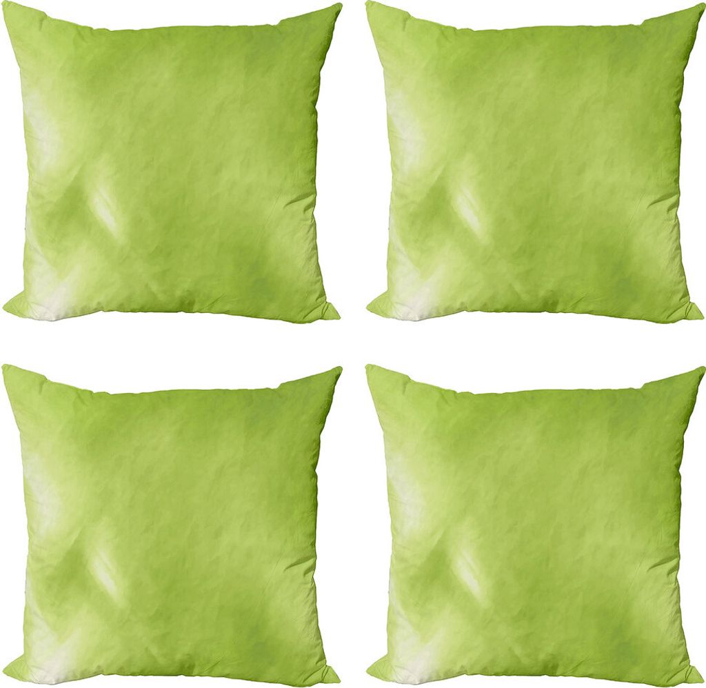 ABAKUHAUS Salbei Kissenbezug Set (4 Stück), Digitaler Shady Abstraktion, Moderner Doppelseitiger Digitaldruck, 40 cm x 40 cm, Apfelgrün