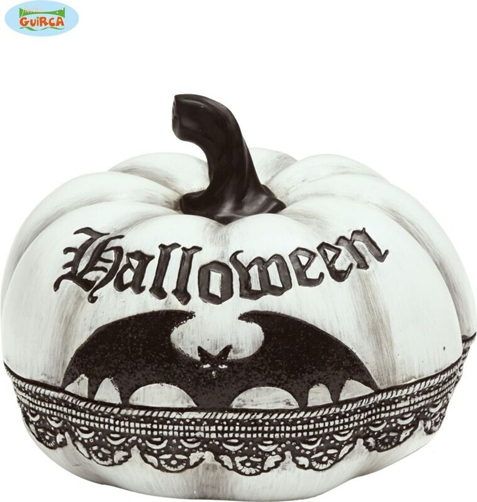 weißer Halloween Kürbis ca. 12 x 15 cm
