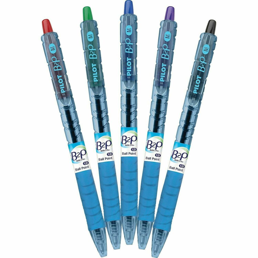 Pilot B2P Ecoball Kugelschreiber Flow Pack - Fein - Farbbereich Schwarz/Blau/Rot/Grün - 4 Stück