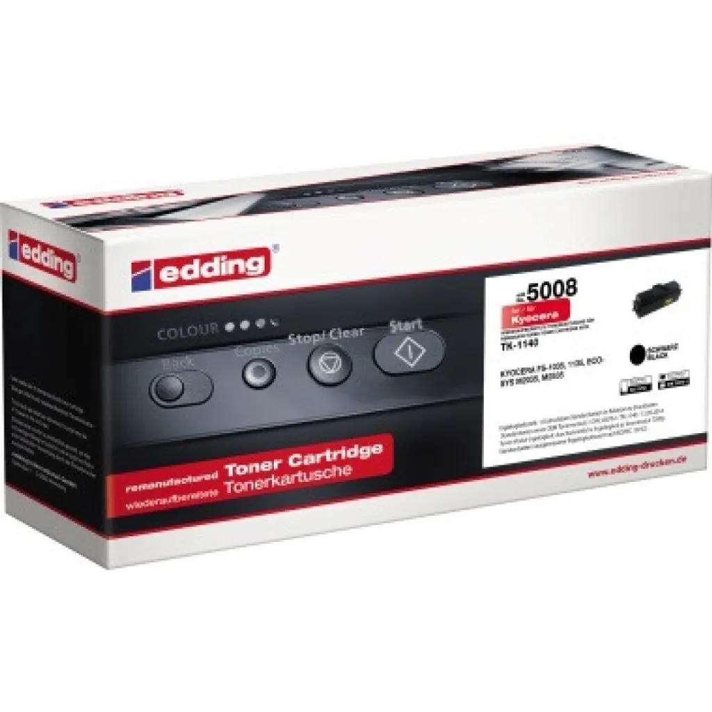 Toner Edding per Kyocera TK-1140 | 18-5008 Nero | Garanzia 3 Anni