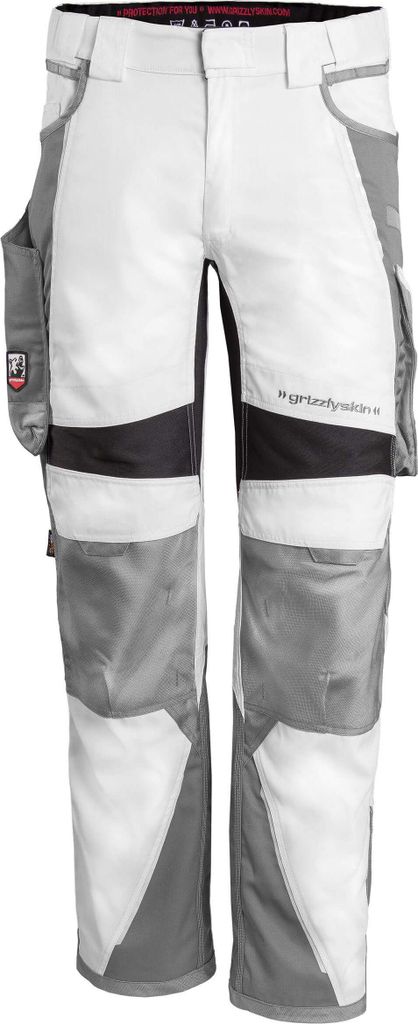 Qualitex Bundhose - IRON Arbeitshose Herren - Cargohose, Outdoorhose - Hose für Herren - in Farbe: weiß/grau - Herren: 56 - Damen: 50