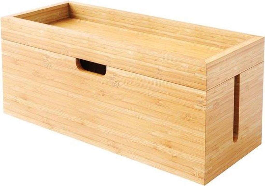 Bambusbox für Kabel und Stecker