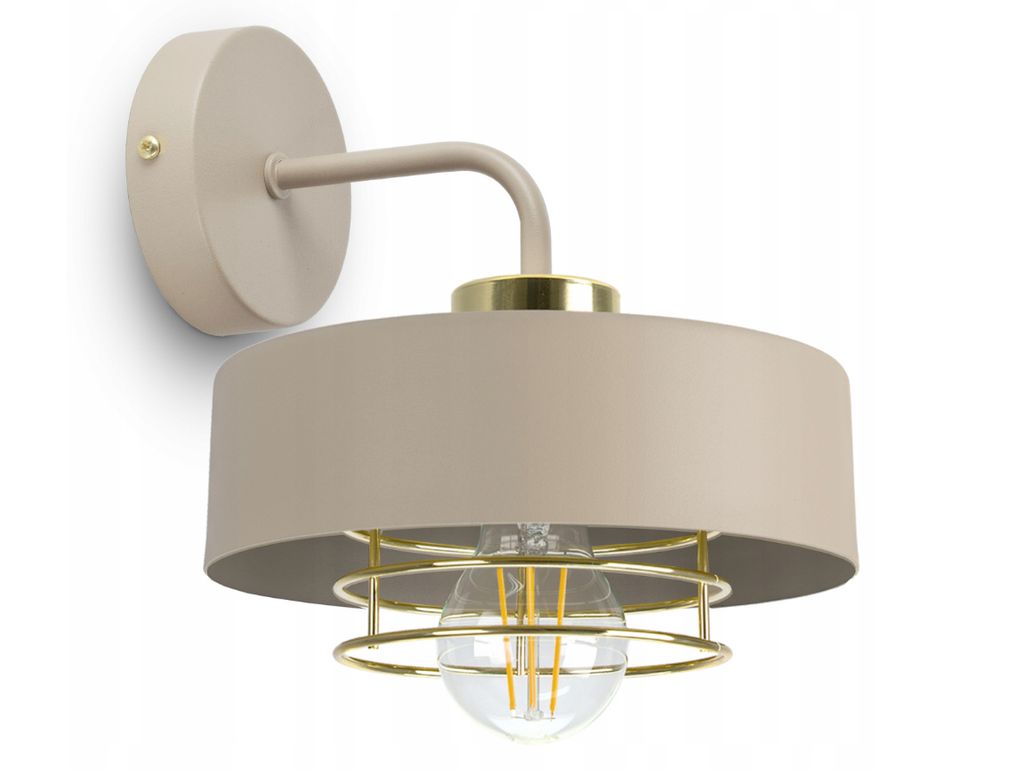 LUXOLAR - Wandlampe Beige Gold E27 60 W - Wandleuchte Innen für Wohnzimmer, Küchen - Wandbeleuchtung, Loft Design