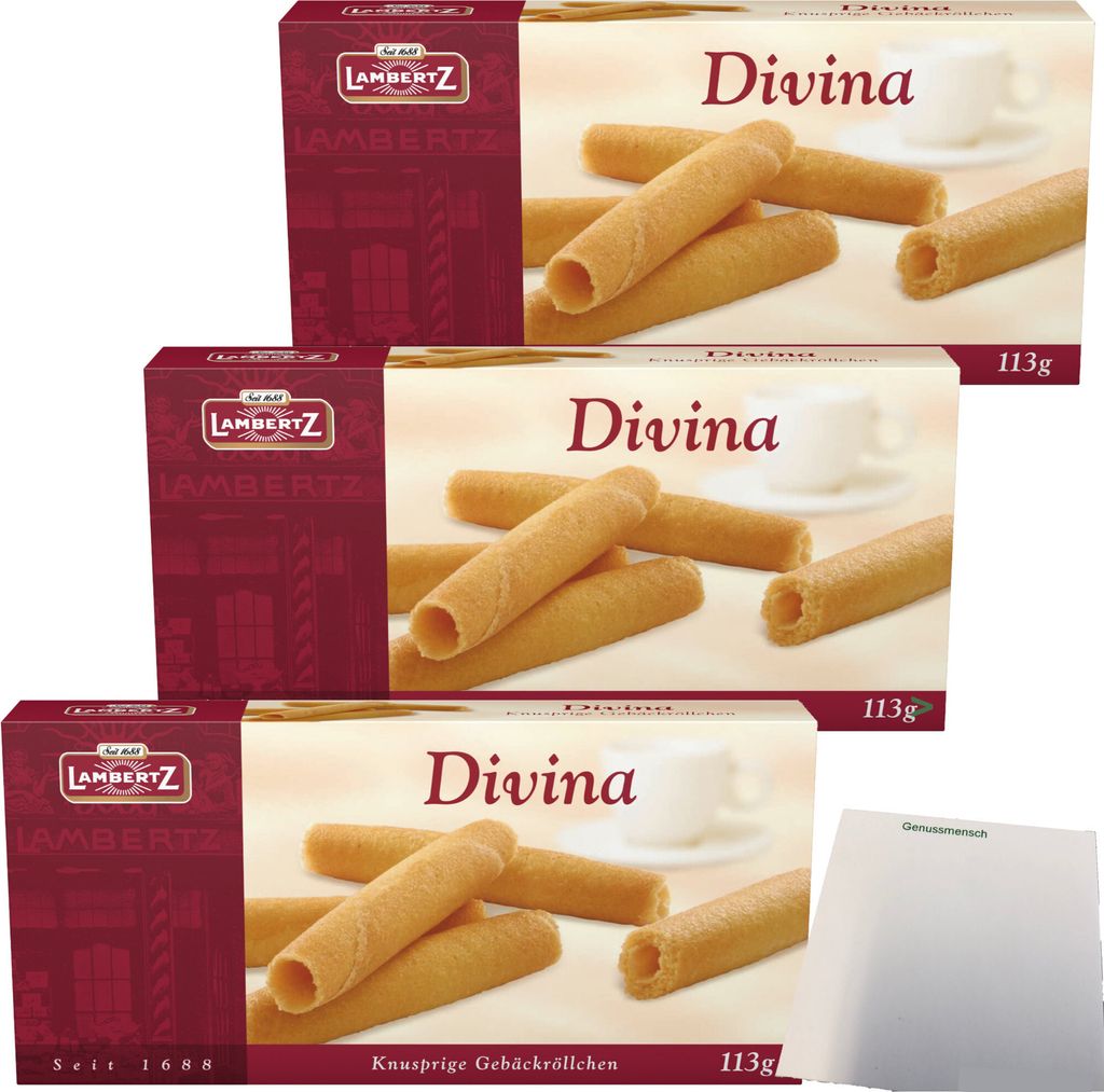 Lambertz Divina biscuits roulés croustillants paquet de 3 Image du produit 