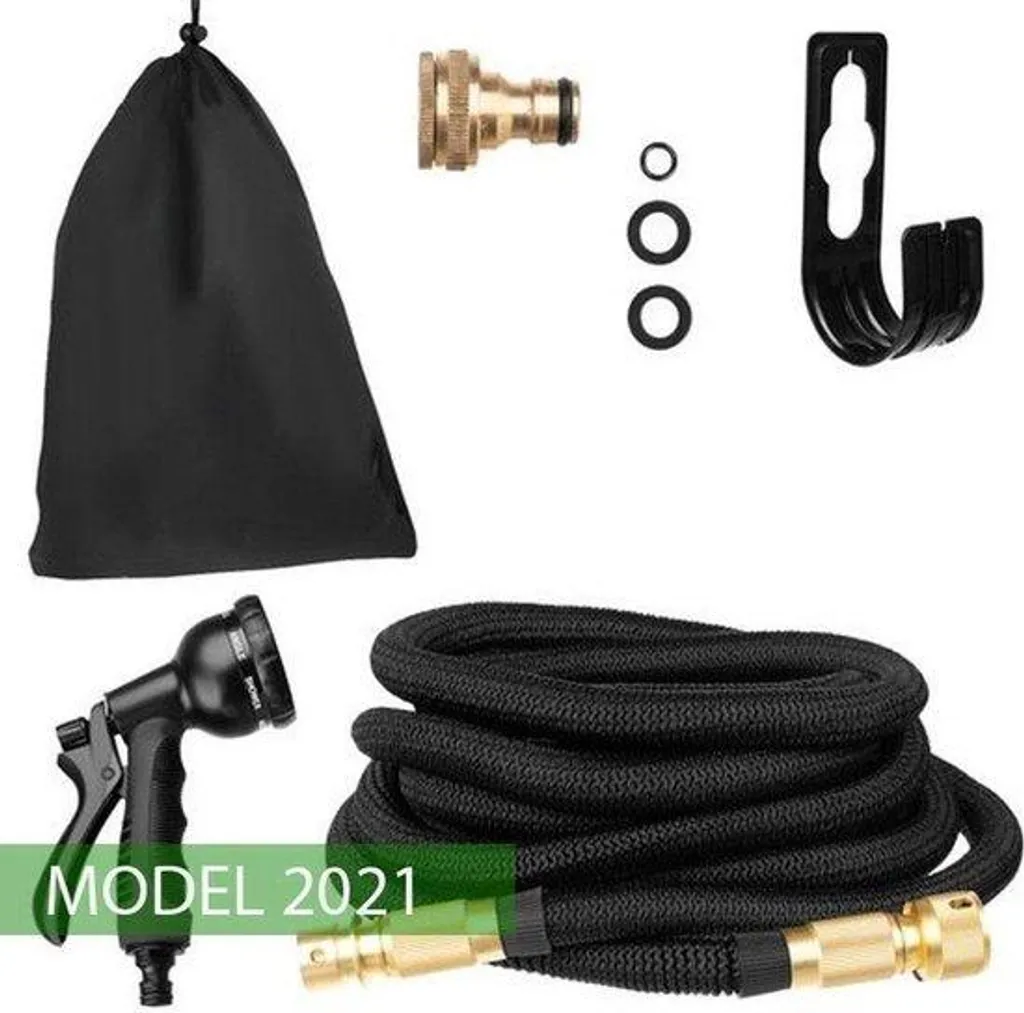 Arrosage de jardin facilité : tuyau extensible 30m noir avec accessoires