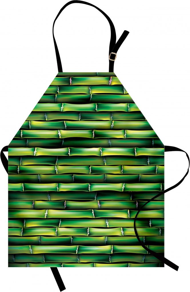 ABAKUHAUS Bambus Kochschürze, Bild des horizontalen asiatischen Bambusbaum-Stammes Zen Style Image der asiatischen Natur inspiriert, Farbfest Höh...