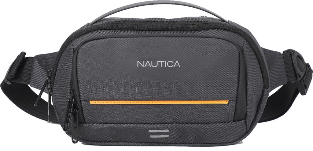 Nautica Bauchtasche 2,5L – Gürteltasche für Damen & Herren – leichte Crossbody Bag schwarz – kleine Hüfttasche für Reisen, Sport & Freize...