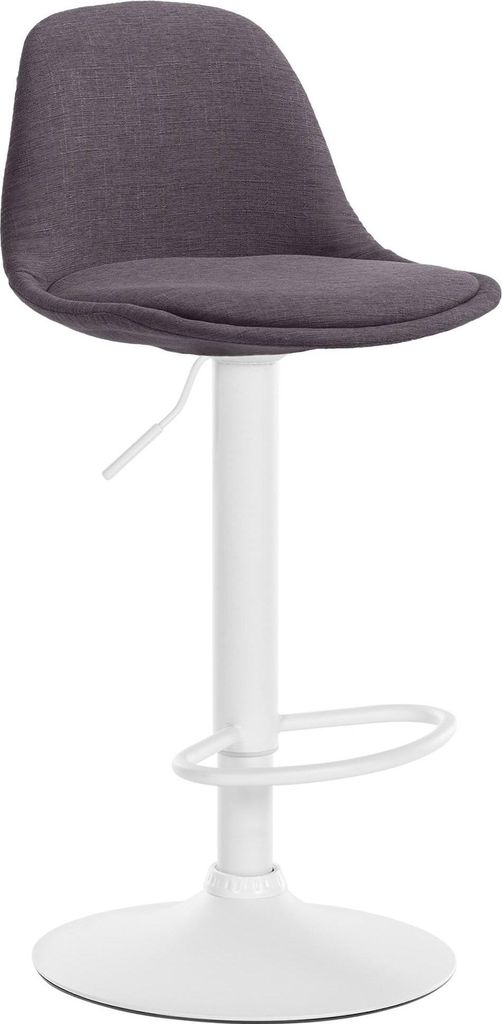 Barhocker - Hochhocker, höhenverstellbar, stilvolles Design | Grundfarbe: Weiß | Farbe: dunkelgrau