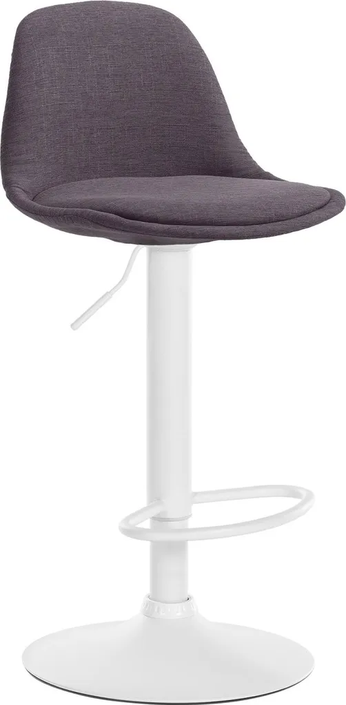 Sgabello Bar Regolabile Grigio Scuro - Design Moderno Base Bianca