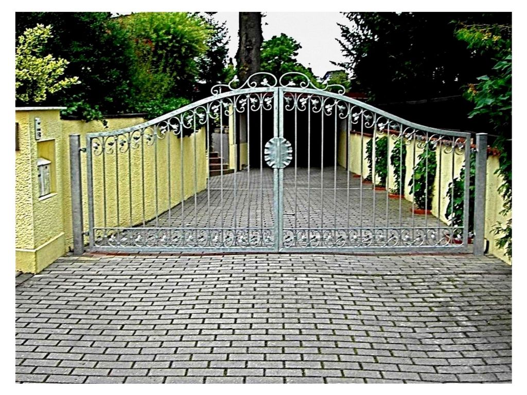 Gartentor Hoftor Einfahrtstor Metall Monaco 500 cm 5m Breit Rundbogen massiv Handarbeit