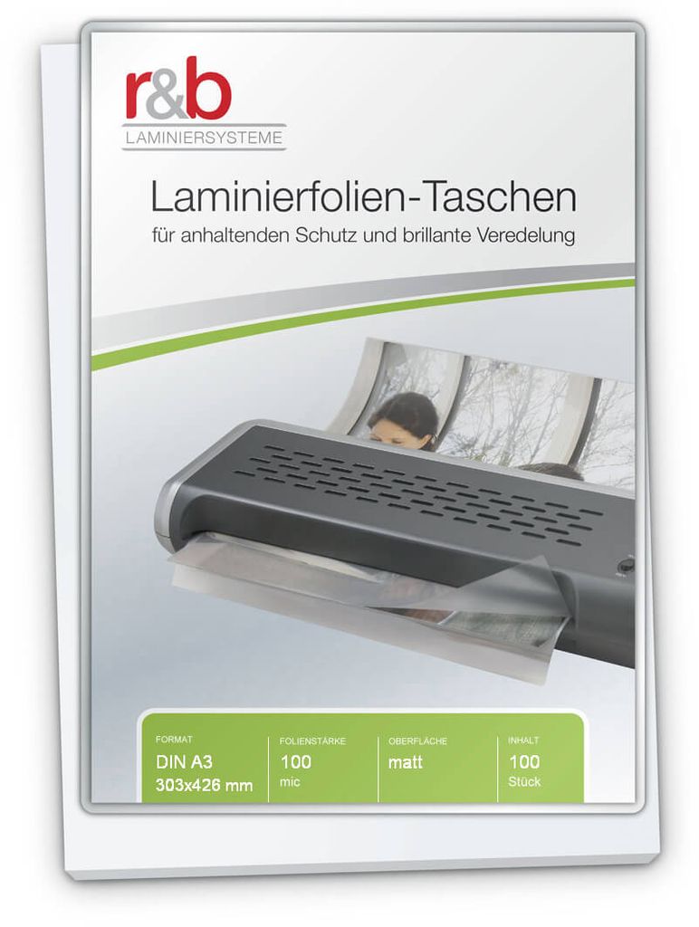 Laminierfolien A3 (303 x 426 mm), 2 x 100 mic, matt (100 Stück)