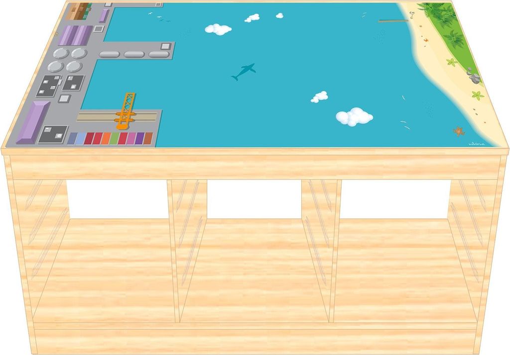 Spielfolie/ Möbelfolie für IKEA TROFAST HOLZ Hafen Aufkleber Sticker Kinderzimmer Spieltisch (Möbel nicht inklusive)