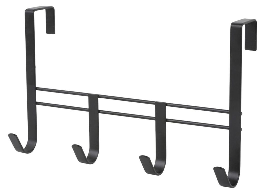 Metall Türgarderobe mit 4 Haken Garderobenleiste Produktbild 