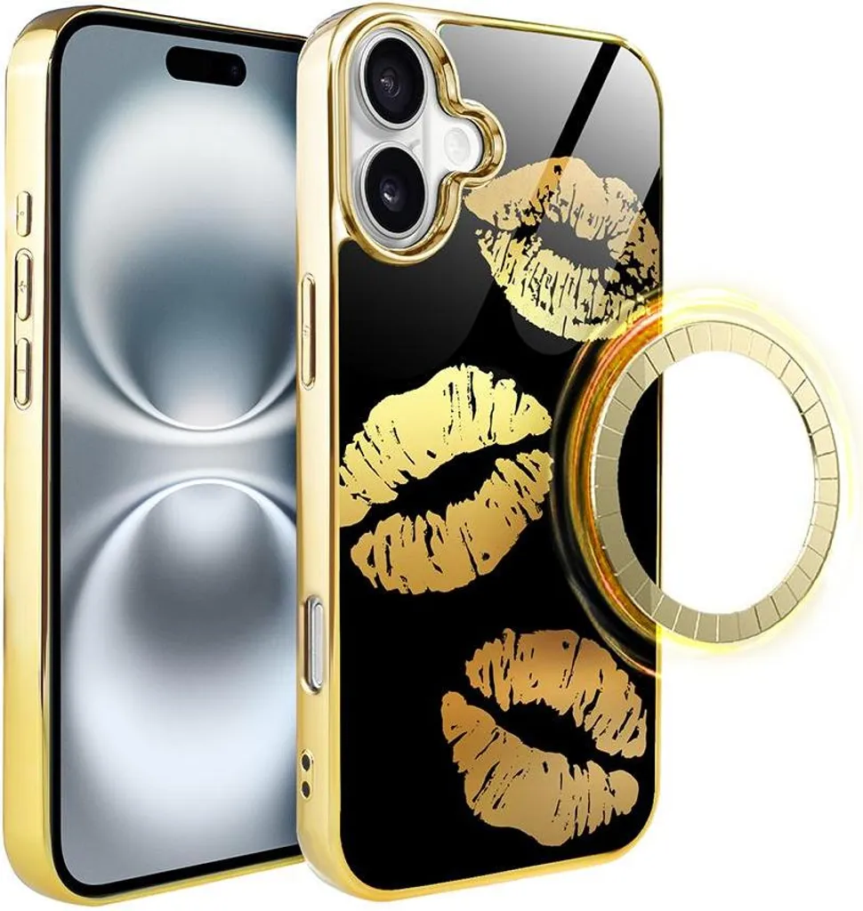 Custodia iPhone 16 Plus IBIZU Elite MagSafe Golden Midnight Lips Oro
