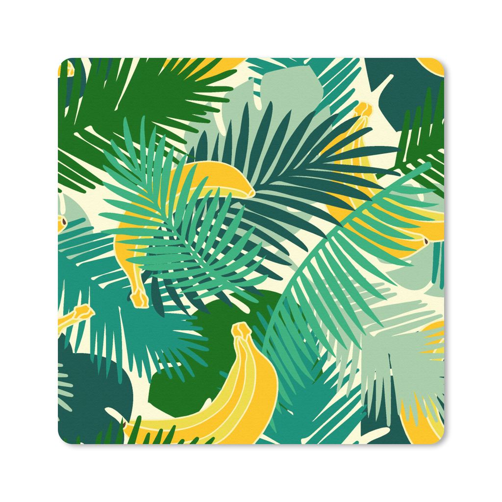 MuchoWow Mauspad Mousepad Tropisch - Blätter - Dschungel - Muster 30x30 cm - Mousepads - Maus Mat - Pad - Mausunterlage - Gaming