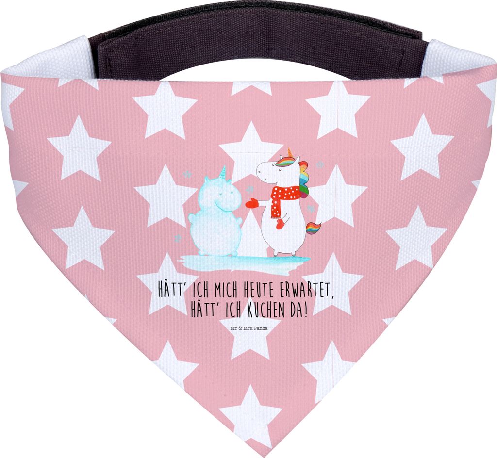 Mr. & Mrs. Panda Hundehalstuch Einhorn Schneemann - Rot Pastell - Geschenk, kalt, Hunde Halstuch, Mütze, Für, Unicorn, Hund, Kuchen, Tuch, Winter...