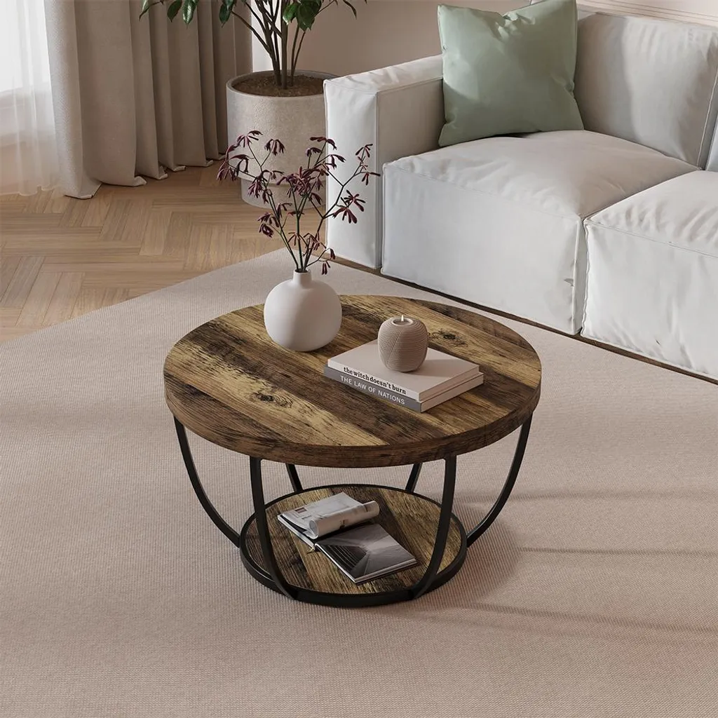Table basse robuste Vicco Arvina décor Chêne rustique 80 cm Durable