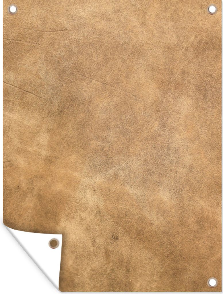 MuchoWow 30x40 cm Outdoor-Poster Gartendeko Sichtschutz Garten Poster für den Garten Leder - Strukturiert - Lederoptik - Braun