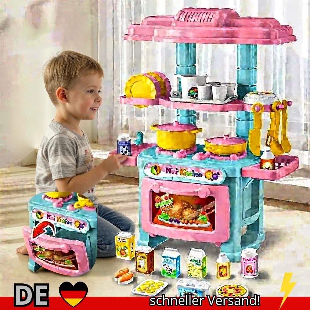 Mini Küche Spielset Kochgeschirr Lebensmittel Simulation