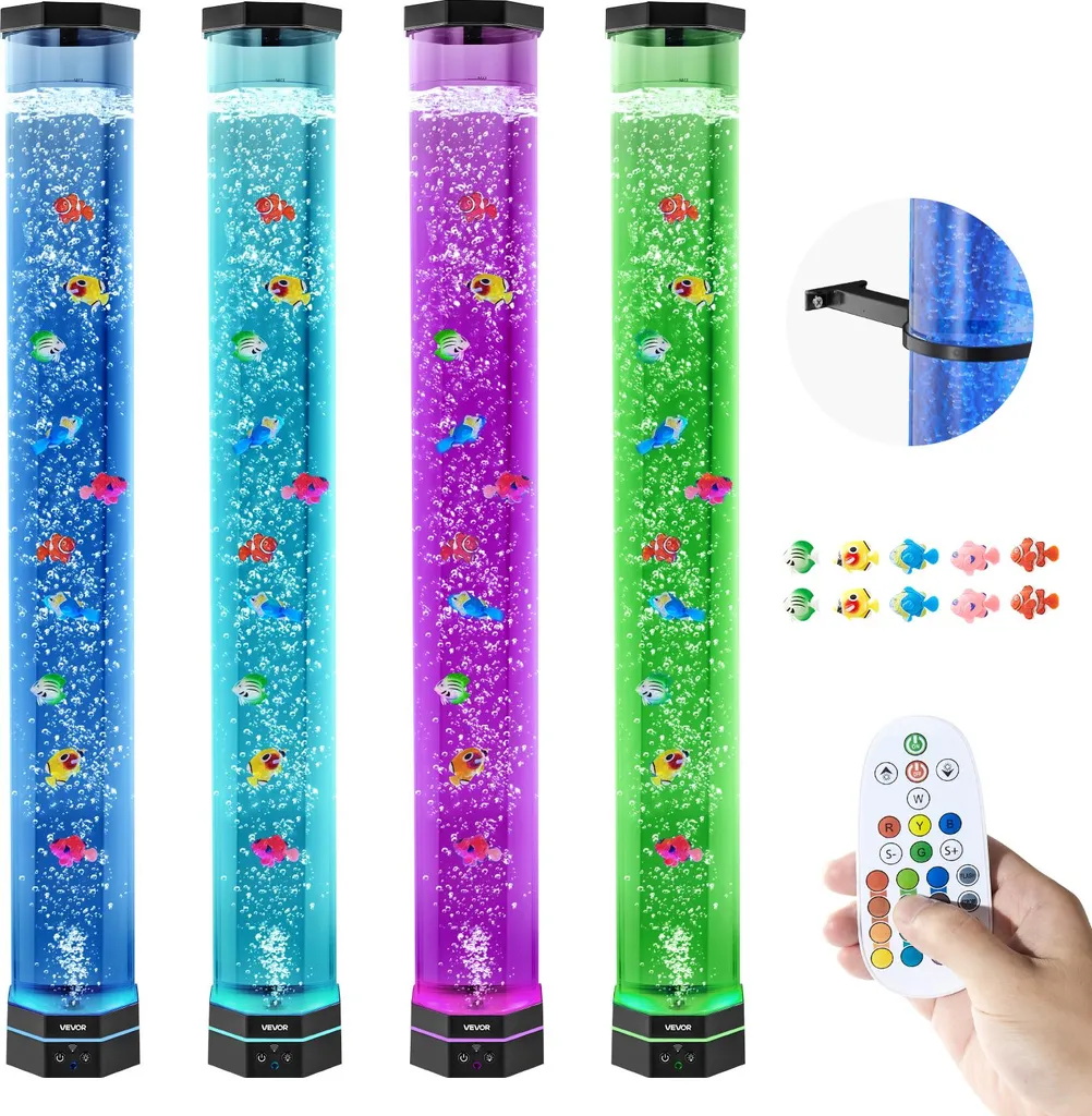 Aquarium Artificiel Lumineux 1m Lampe à Lave avec Poissons Nageurs
