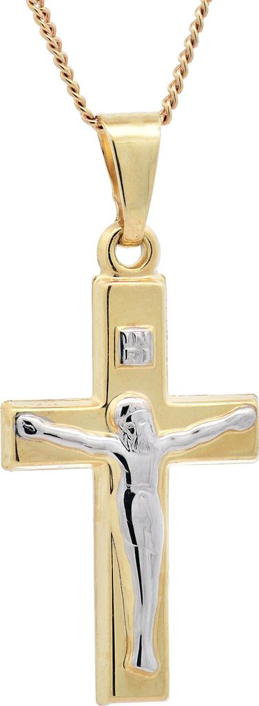 Gold Anhänger Kreuz Korpus  mit Goldkette  333-8 Karat Gold Produktbild 