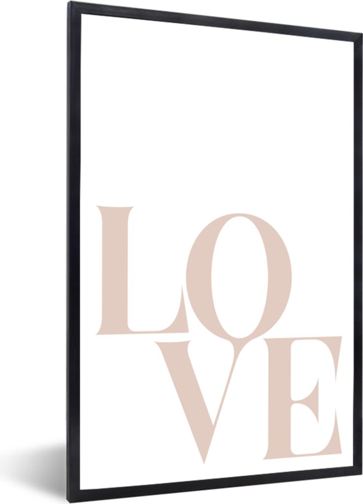 MuchoWow Gerahmtes Poster Text - Zitate - Liebe 60x90 cm - Poster mit Schwarzem Bilderrahmen Wandposter Rahmen Foto Bilder - Kunst