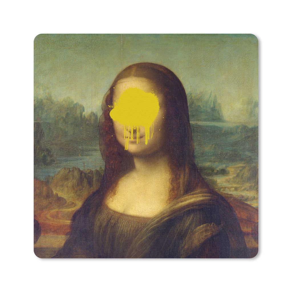 MuchoWow Mauspad Mousepad Mona Lisa - Leonardo da Vinci - Kunst 20x20 cm - Mousepads - Maus Mat - Pad - Mausunterlage - Desk Mat - Bureauartikeln
