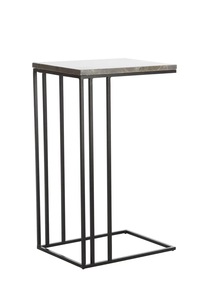 Meuble d'appoint gain de place ROSHAN marbre et métal pour petit salon