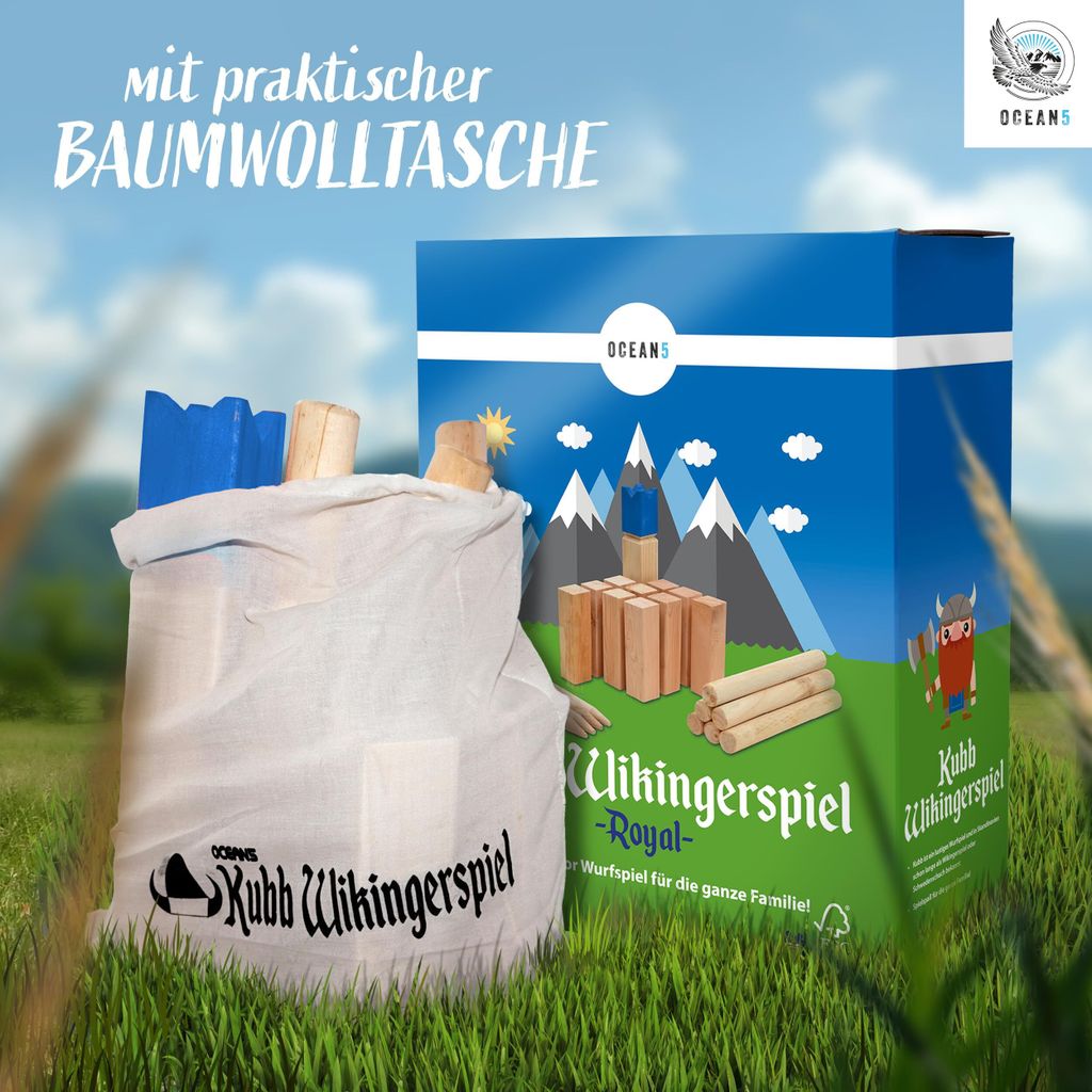 Ocean 5 Kubb - Oryginalna gra Wikingów | Drewniana gra Zdjęcie produktu 7