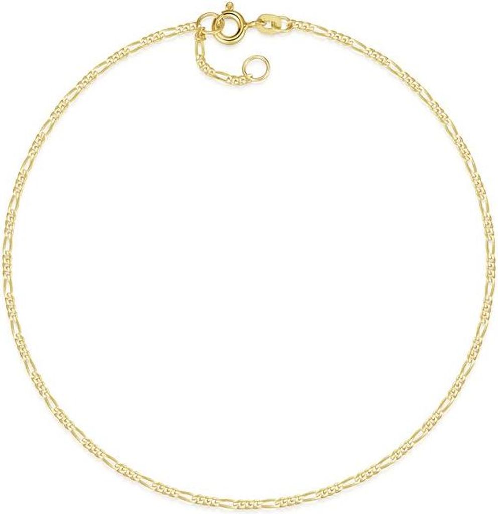 SILBERKETTEN STORE Fußkette Figaro 1,5mm - echt 585 Gold, Länge wählbar von 23-30cm - 29cm