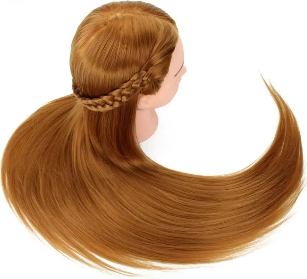 Apprendre la coiffure facilement : Tête d'exercice 70 cm avec support - 3