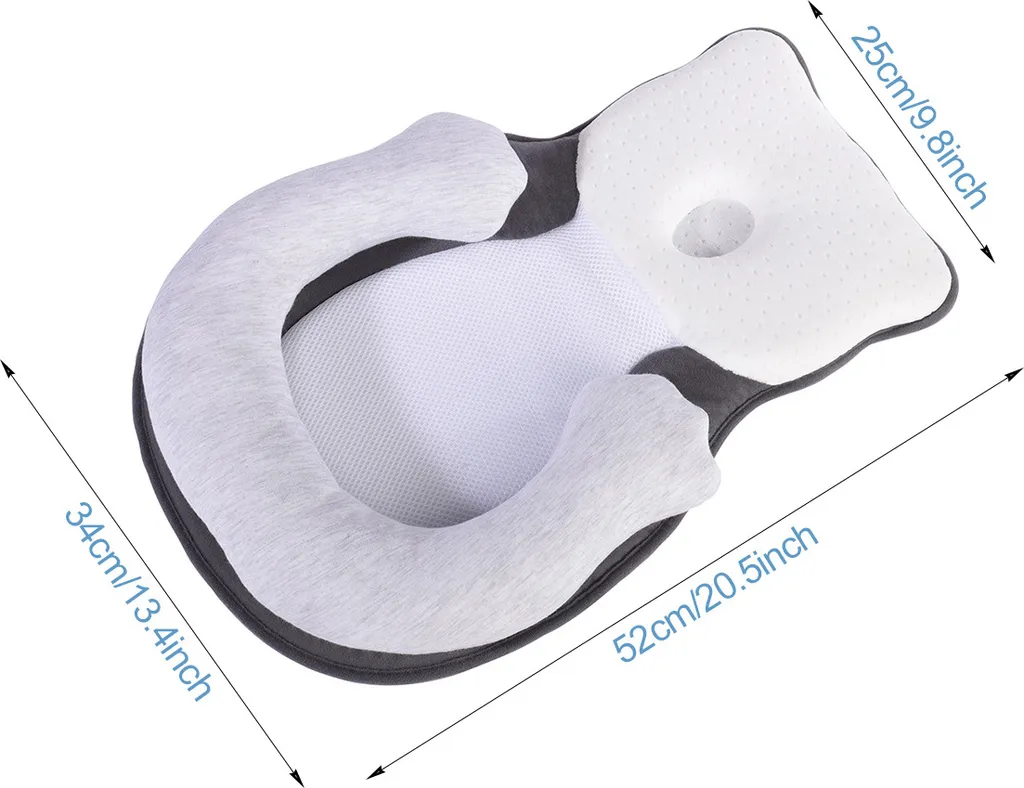 Coussin de positionnement bébé gris : fini les risques de tête plate - 2