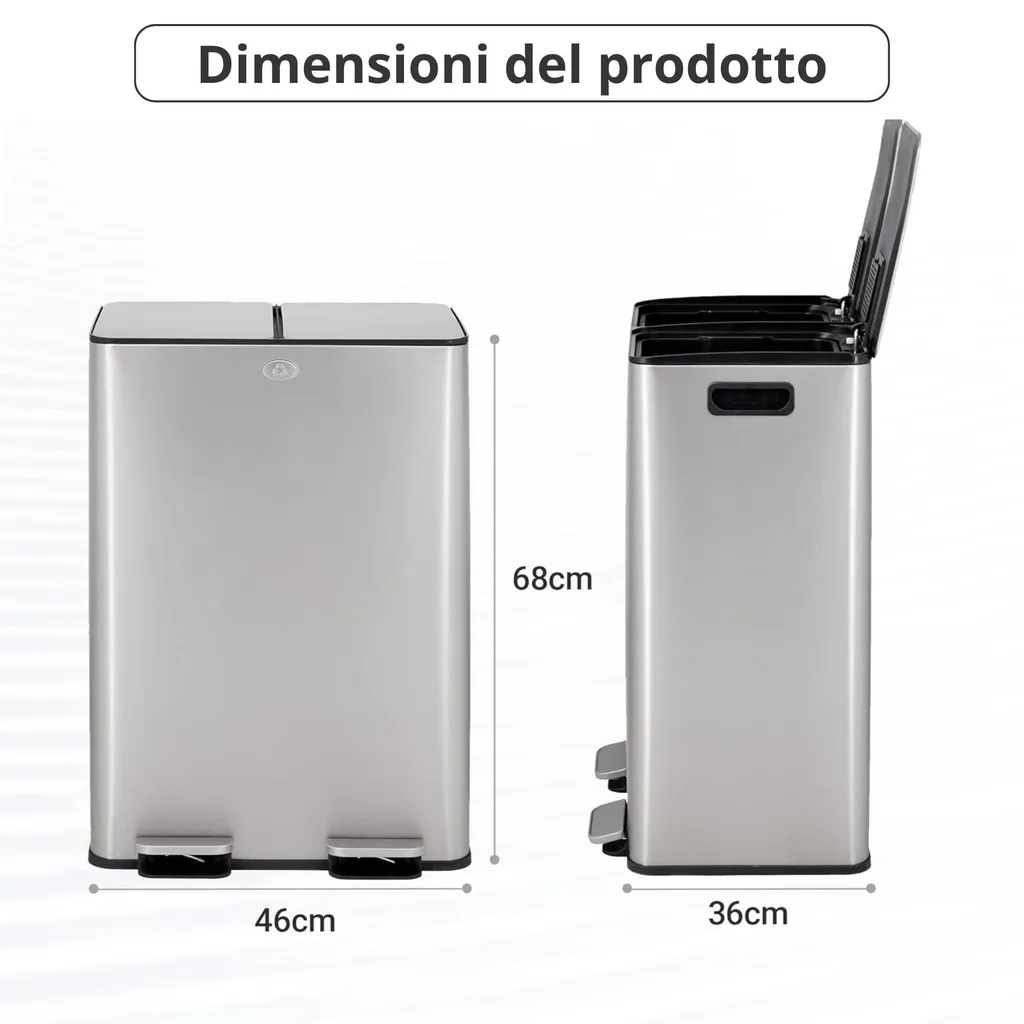 CESTINO RIFIUTI DA TAVOLO INOX – Forno Service Macchine