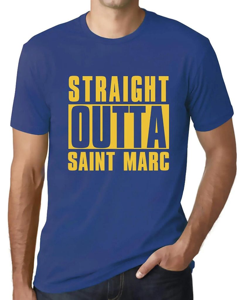 Herren Grafik T-Shirt Straight Outta Saint Marc Öko-Verantwortlich Vintage Jahrgang Kurzarm Lustige Druck Geburtstag Geschenk Mann