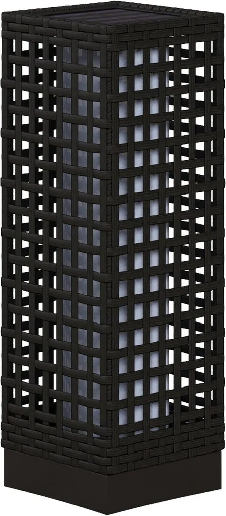 Luce LED Solare da Giardino Rattan Nero - Impermeabile 46cm