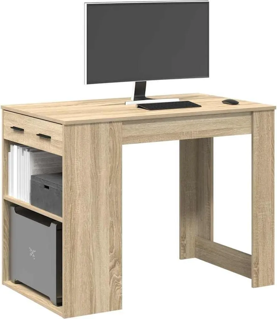 VidaXL Scrivania Rettangolare Moderna 100x40x90 Cm – Rovere Sonoma In Legno Multistrato