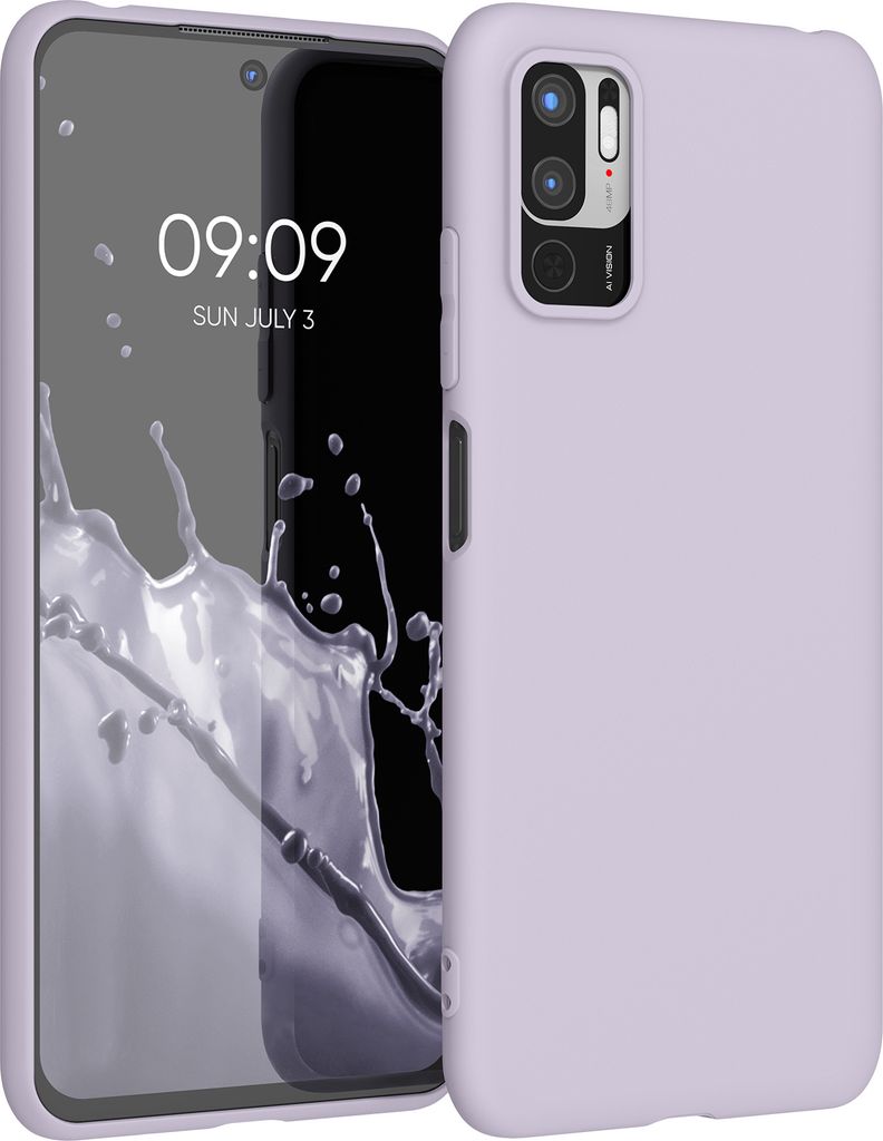 kwmobile Hülle kompatibel mit Xiaomi Redmi Note 10 5G Hülle - weiches TPU Silikon Case - Cover geeignet für kabelloses Laden - Lavendel